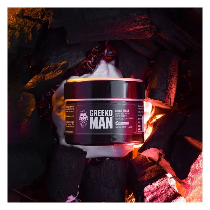 Greeko Man Beard Cream - Enriched with Shea Butter, Coconut Oil & Vitamin E - It Nourishes, Softens & Moisturizes Your Beard - Also Helps to Style - Image 5