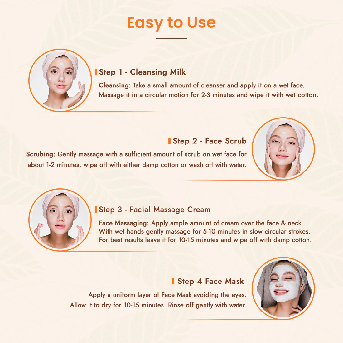 R&G Skin Brightening Facial Kit For Women - Cleansing Milk, Face Scrub, Facial Massaging Cream, Face Pack - 4 Easy Steps For Bright and Radiant Skin - Usage Upto 10 Times For Facial - Image 5