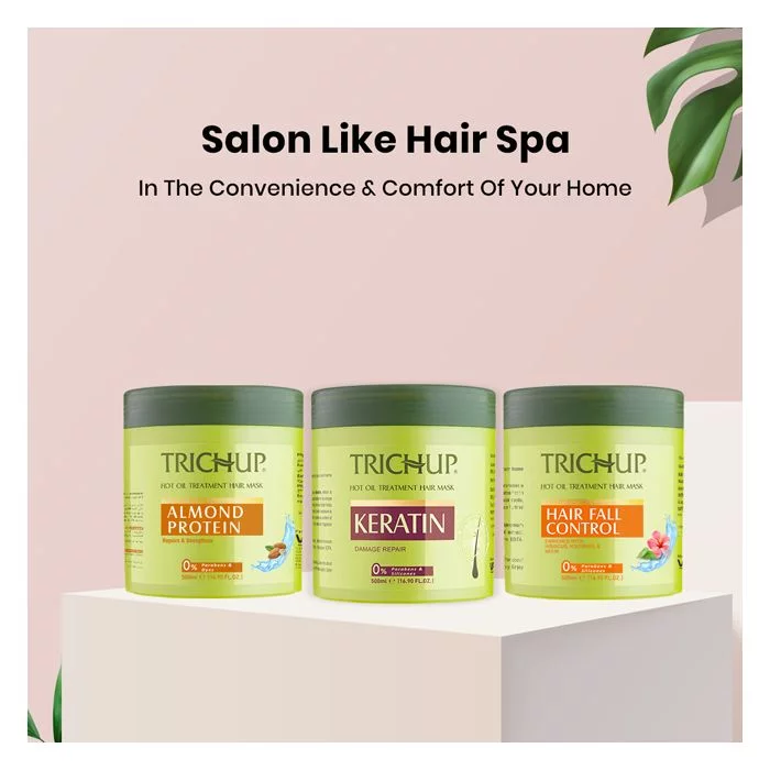 Trichup Almond Protein Hair Mask - Salon like Hair Spa at Home - Repairs Damaged & Rough Hair - Prevents Thinning Hair, Strengthens Hair Fibers & Boosts Hair Elasticity - Image 7