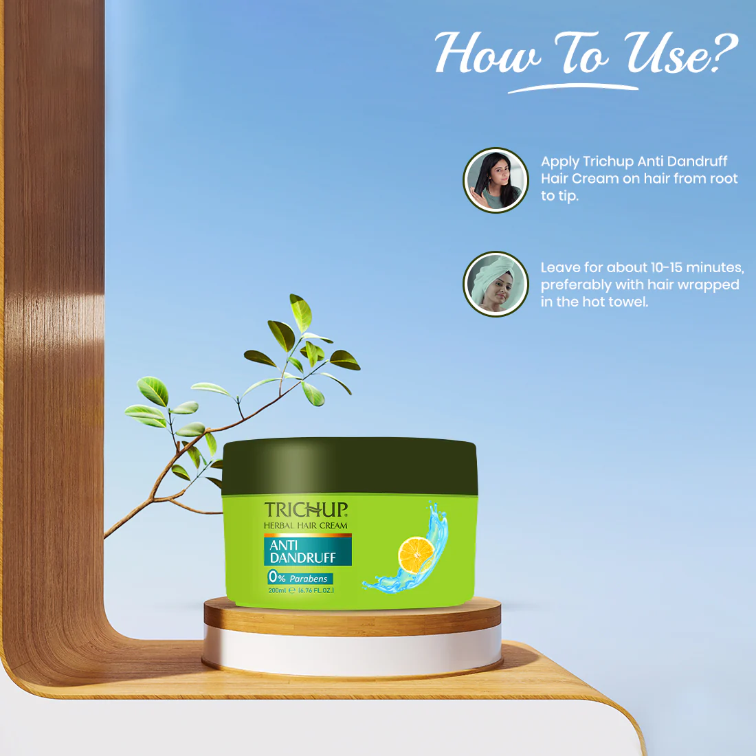 Trichup Anti-Dandruff Hair Cream - Enriched with Neem, Rosemary, Lemon & Tea Tree - Fights Dandruff, Soothes the Itchy & Flaky Scalp - Restore Normal Health of the Scalp - Image 4