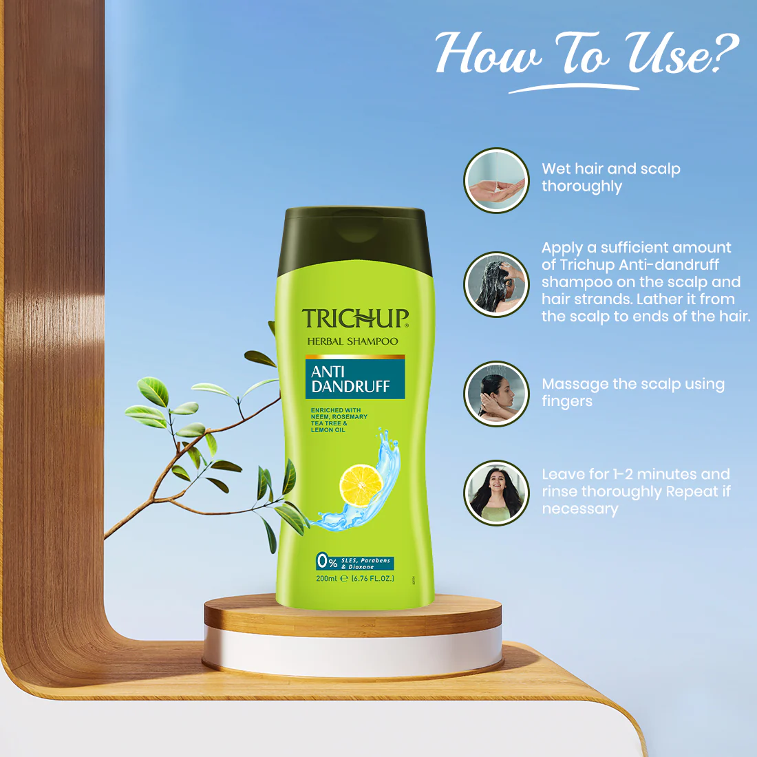 Trichup Anti-Dandruff Shampoo & Cream Kit - Infused with Neem, Rosemary & Tea Tree - Prevents White Flakes and Helps to Restore & Protect Normal Health of Your Scalp Skin - Image 6