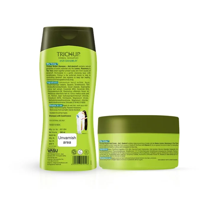 Trichup Anti-Dandruff Shampoo & Cream Kit - Infused with Neem, Rosemary & Tea Tree - Prevents White Flakes and Helps to Restore & Protect Normal Health of Your Scalp Skin - Image 9