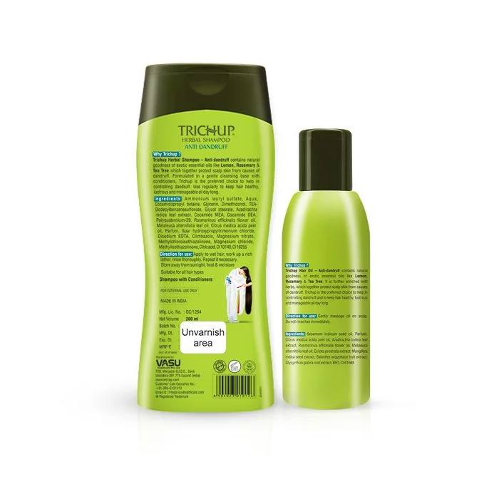 Trichup Anti-Dandruff Shampoo & Oil Kit - Infused with Neem, Rosemary & Tea Tree - Protects Your Scalp Skin From Causes of Dandruff & Improves Your Overall Scalp Health - Image 9