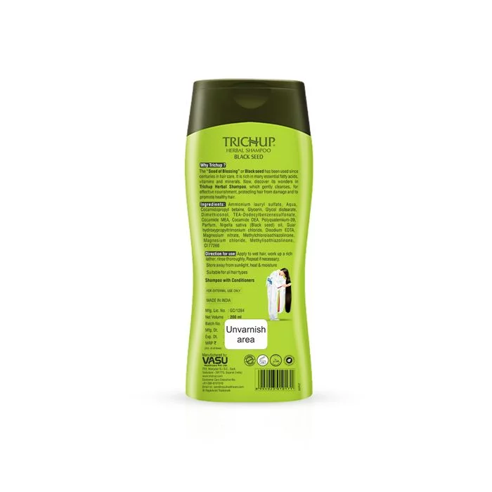Trichup Black Seed Herbal Shampoo - Prevent Premature Greying of Your Hair - Gently Cleanses, Nourishes, Strengthen & Preserve Elasticity to Promote Healthy Hair - 200ml (Pack of 2) - Image 6