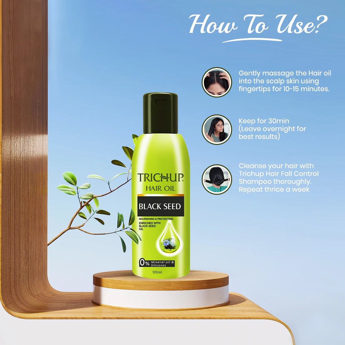 Trichup Black seed Oil & Shampoo - Helps to Prevent Premature Greying of Your Hair - Effectively Nourishes & Strengthening Your Hair and Preserve Elasticity - Image 5