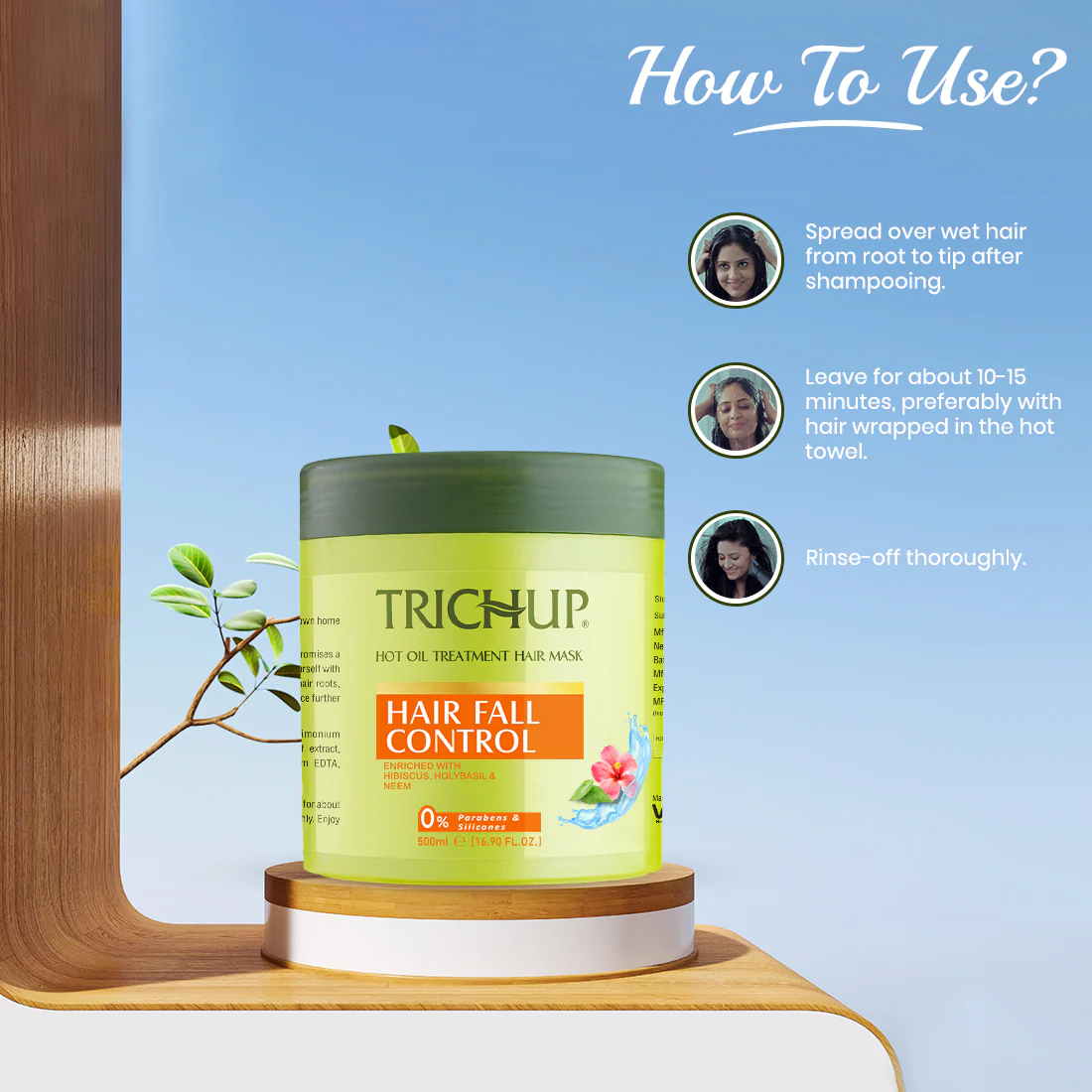 Trichup Hair Fall Control Hair Mask with Aloe Vera Gel - Enriched with Hibiscus, Holy Basil, Neem & Aloe Vera - Reduces Hair Fall & Thinning Hair - Image 5