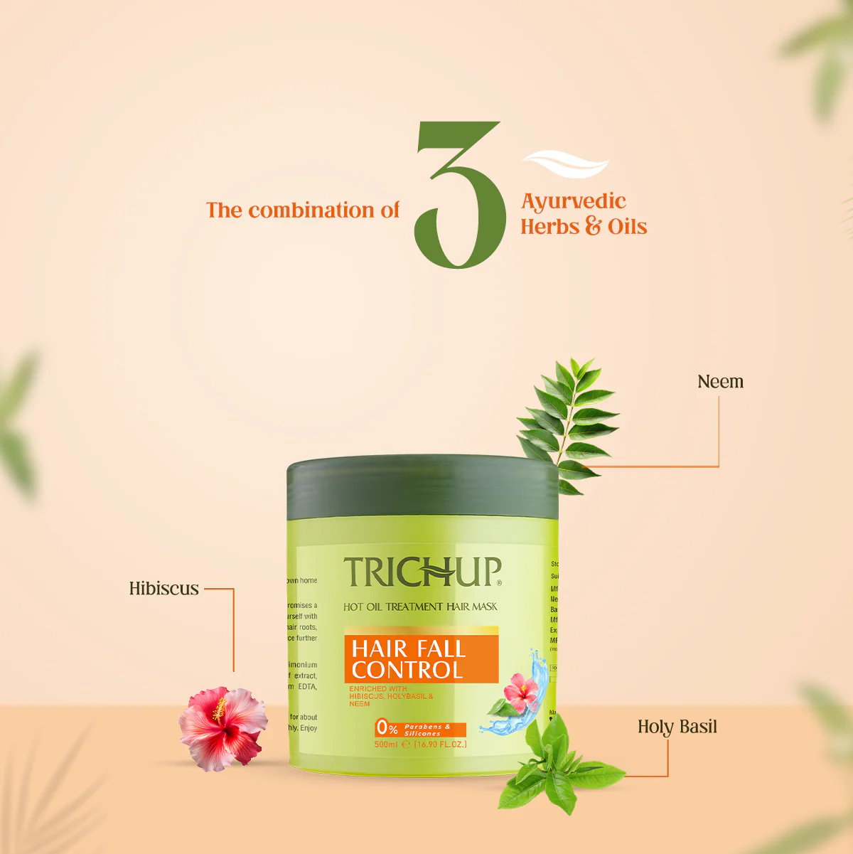 Trichup Hair Fall Control Kit - Oil (200ml) | Shampoo (400ml) | Mask (500ml) - Image 7
