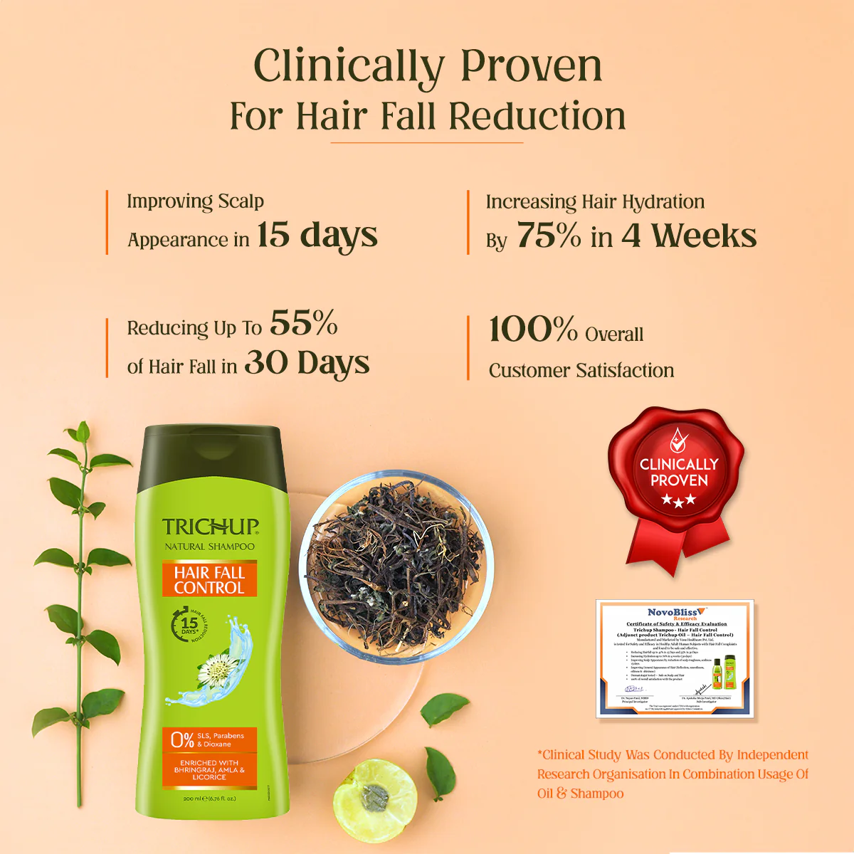 Trichup Hair Fall Control Natural Shampoo - Enriched with Bhringraj - Cleanse Your Hair Effectively & Protect From Breakage - Get Healthy & Shiny Hair All Day Long - Image 7