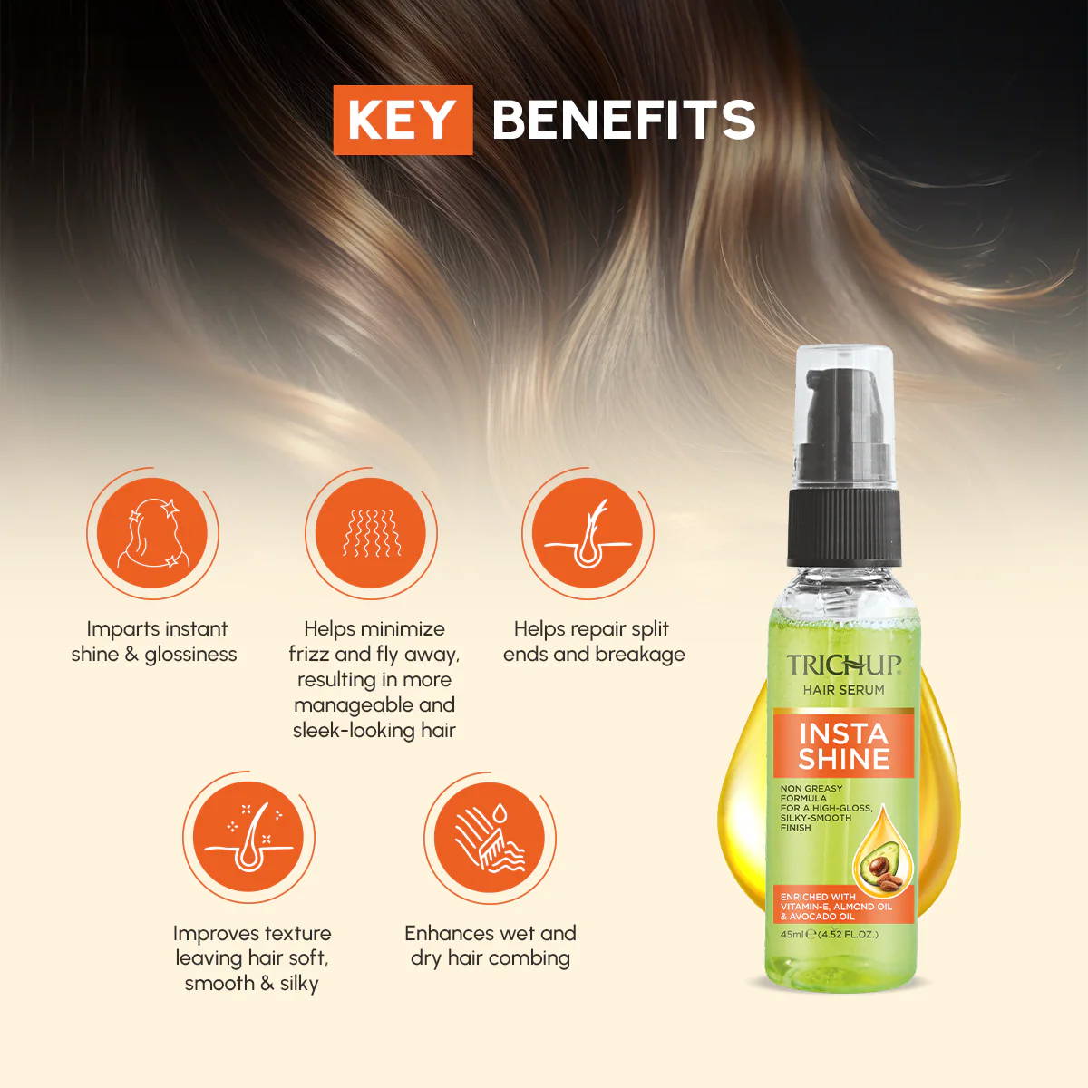 Trichup Hair Serum Insta Shine 45 ml - Image 4