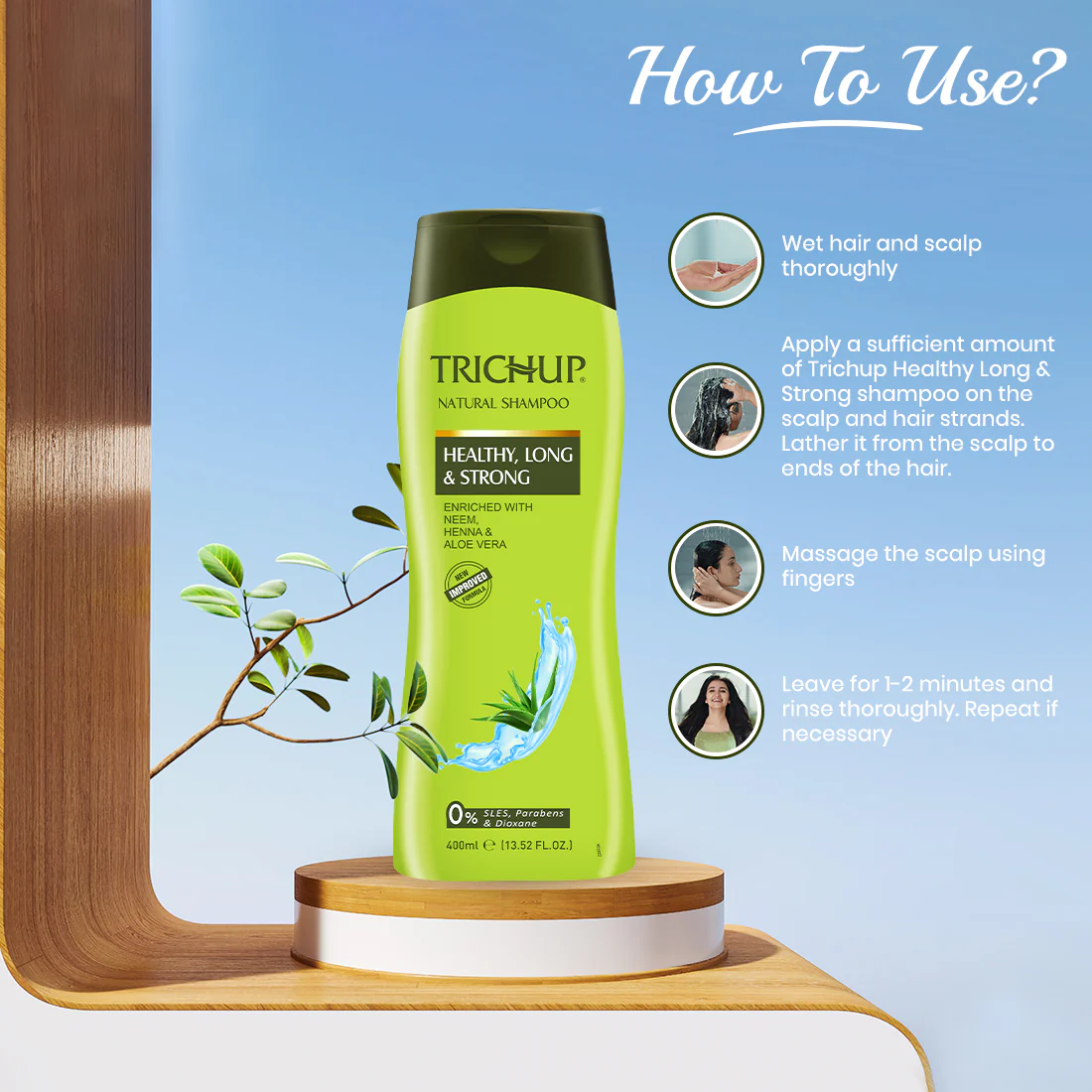 Trichup Healthy Long & Strong Natural Shampoo - Enriched Aloe Vera, Neem & Henna - Provides Essential Nutrients & Strengthen Your Hair Beyond all Expectations - Image 10