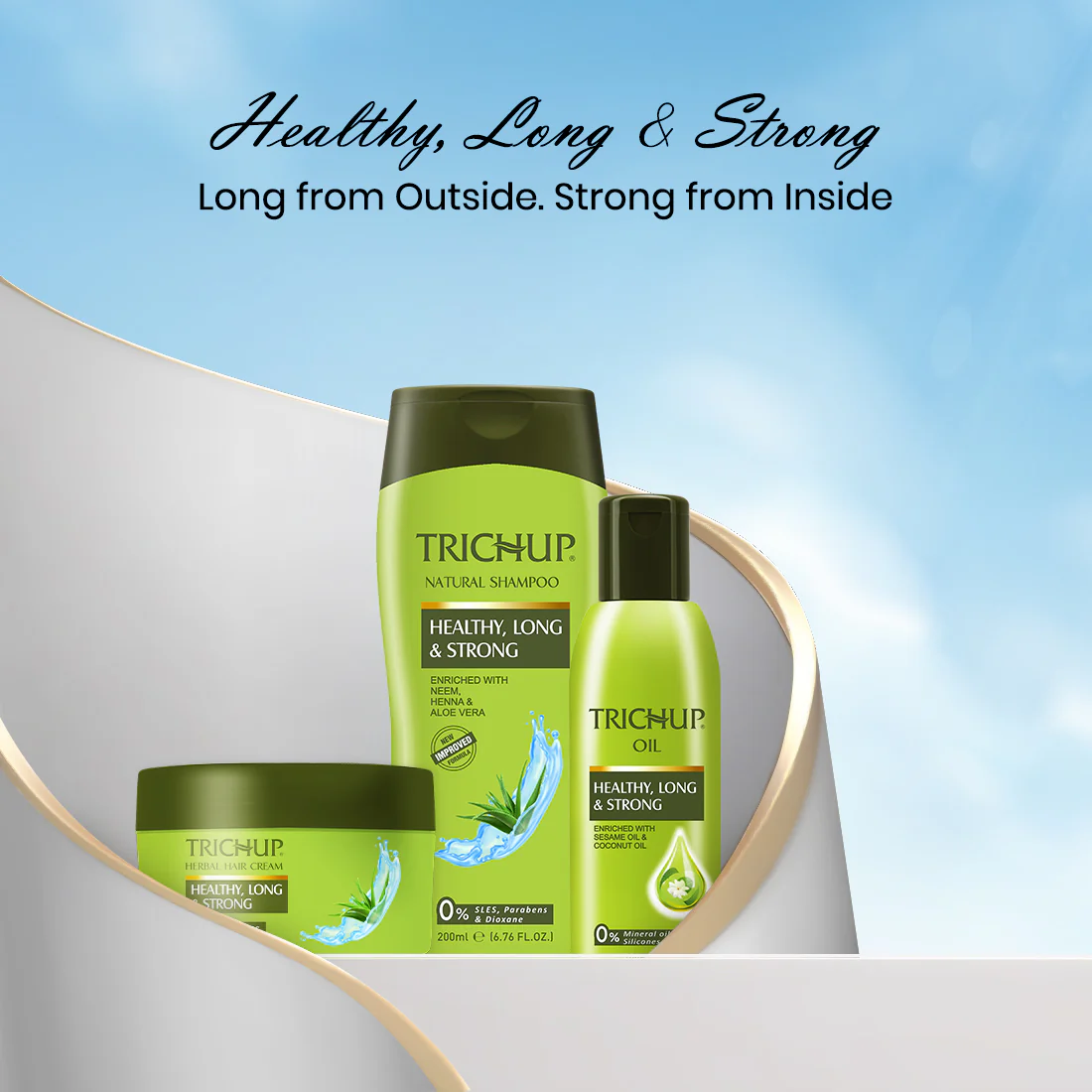 Trichup Healthy Long & Strong Natural Shampoo - Enriched Aloe Vera, Neem & Henna - Provides Essential Nutrients & Strengthen Your Hair Beyond all Expectations - Image 5