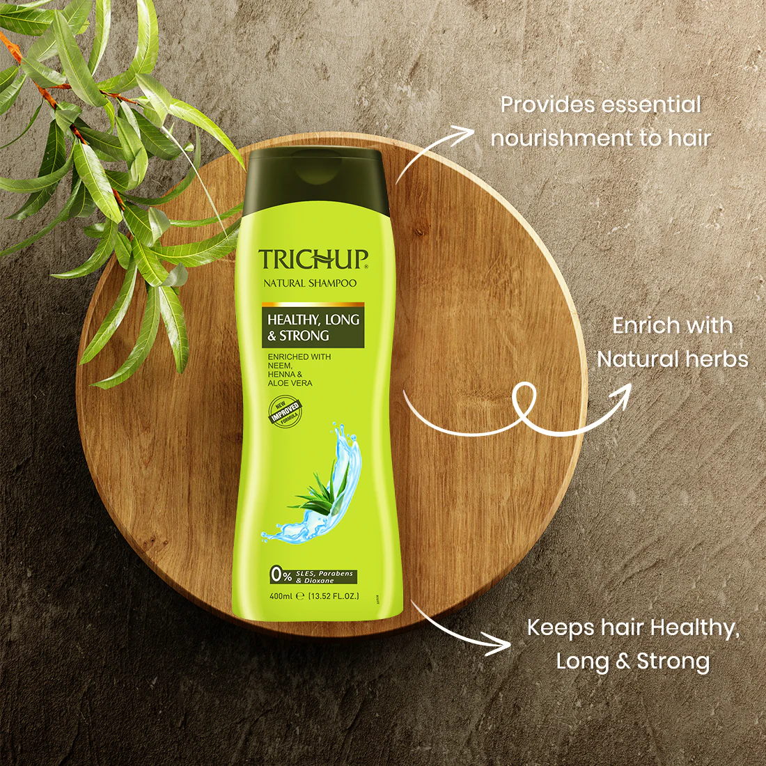 Trichup Healthy Long & Strong Natural Shampoo - Enriched Aloe Vera, Neem & Henna - Provides Essential Nutrients & Strengthen Your Hair Beyond all Expectations - Image 8