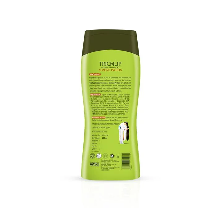 Trichup Herbal Shampoo - Almond Protein Repairs & Strengthens Hair - 200ml (Pack of 2) - Image 5