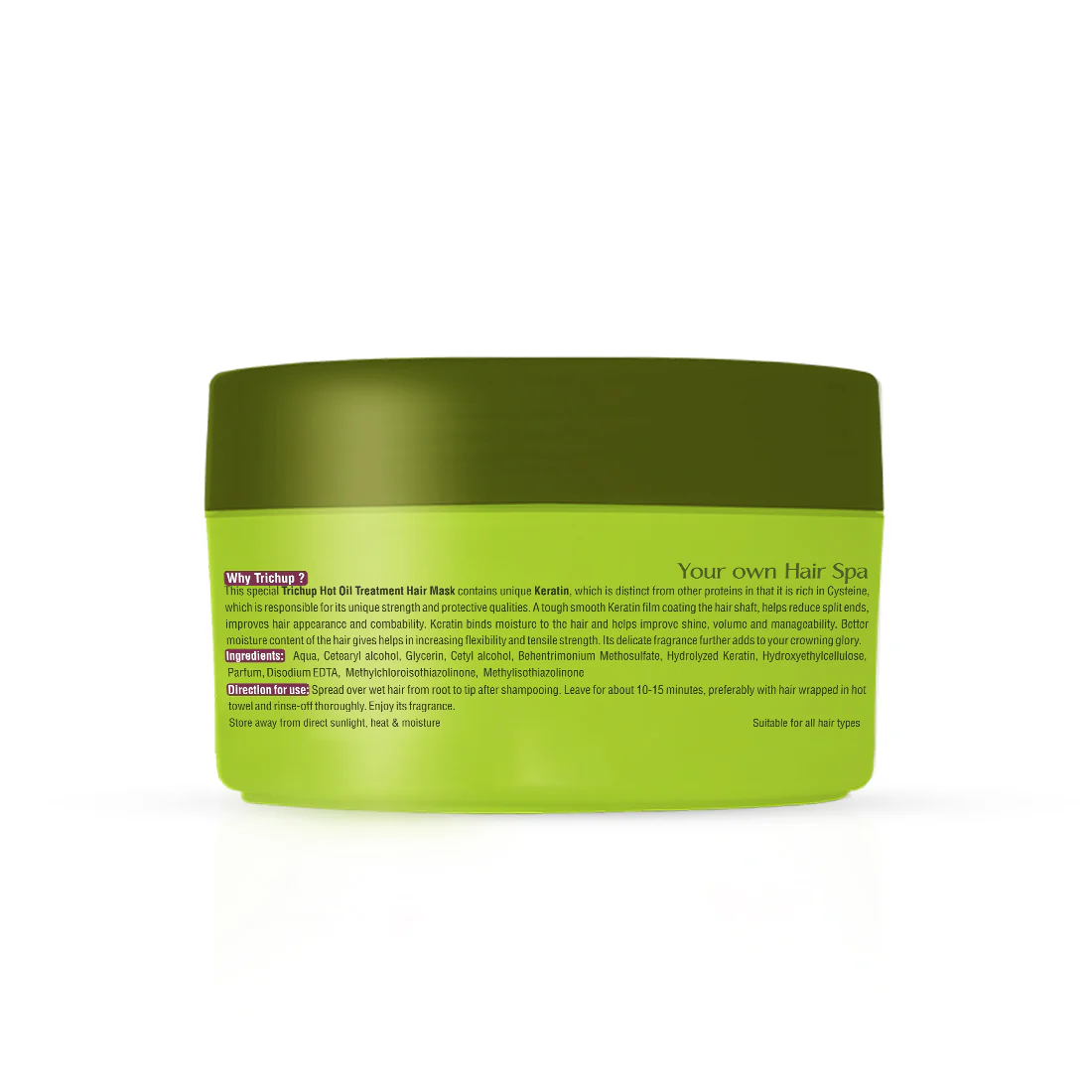 Trichup Keratin Hot Oil Treatment Hair Mask - Salon Like Hair Spa at Your Home - Prevents & Repair Hair Cuticle Damage, Reduces Split Ends & Improves Combability - Image 15