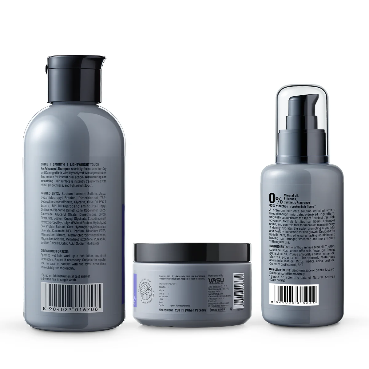 Trichup Pro Damage Repair & Instant Smoothing Hair Care Kit for Dry Frizzy Hair (Set of 3)- Shampoo 300 ml + Scalp Oil 100 ml + Hair Mask 200 ml - Image 9