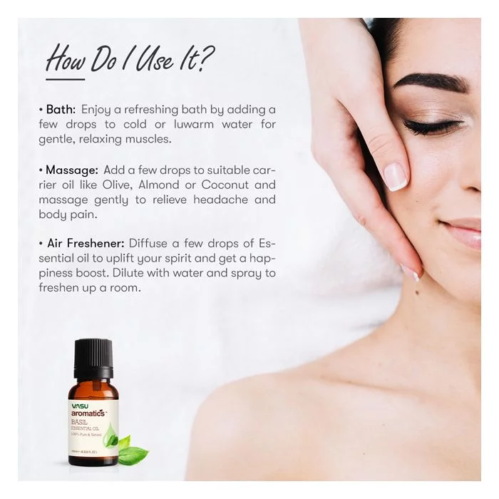 Vasu Aromatics Basil Essential Oil - 100% Pure and Natural - Image 4