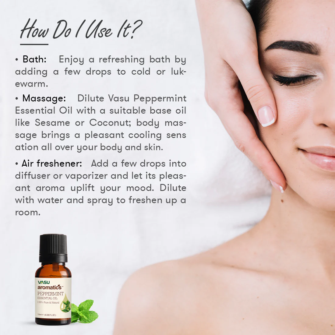 Vasu Aromatics Combo of Basil, Peppermint, Lemon, Lemongrass Essential Oil - 100% Pure & Natural - Air Freshener - For a Refreshing & Relaxing Bathing Experience - Image 10