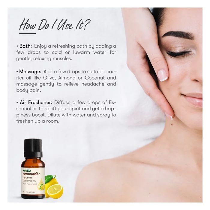 Vasu Aromatics Lemon Essential Oil - 100% Pure and Natural - Image 4