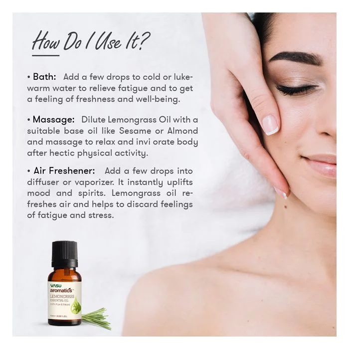 Vasu Aromatics Lemongrass Essential Oil - 100% Pure and Natural - Image 4