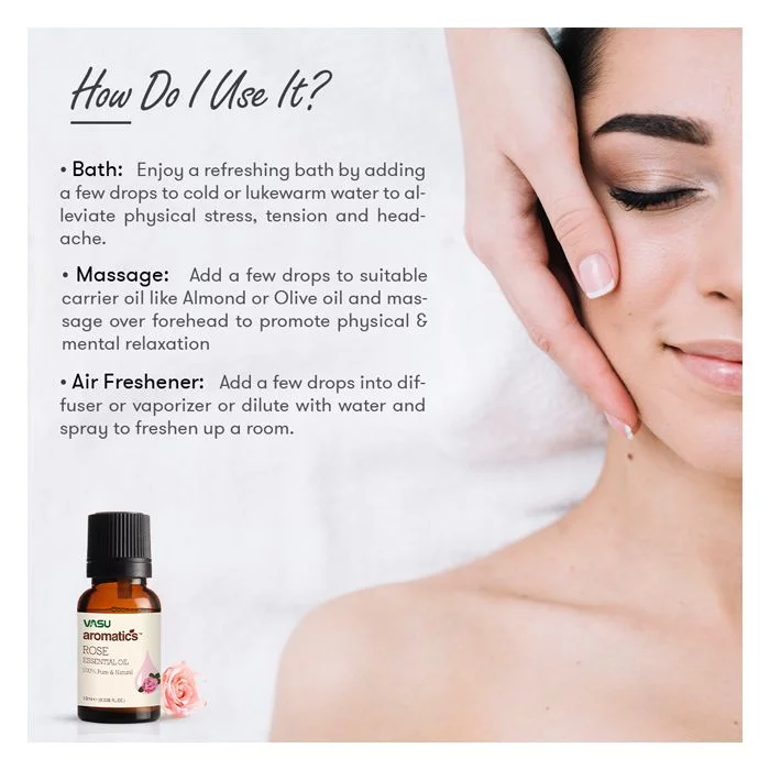 Vasu Aromatics Rose Essential Oil - 100% Pure and Natural - Image 4
