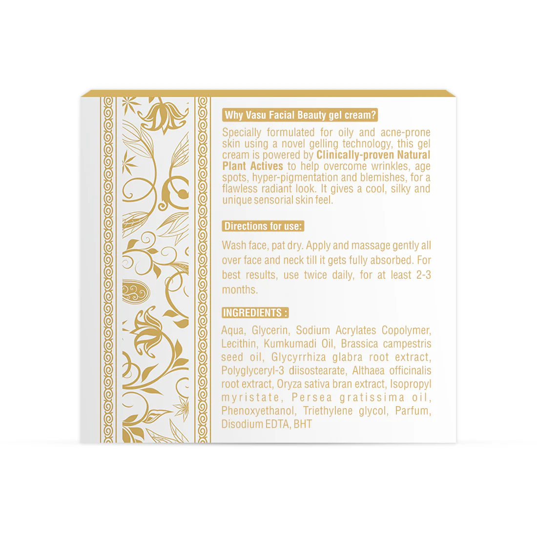 Vasu Facial Beauty Gel Cream - Enriched with Kumkumadi Tailam - Age Revitalizing - Reduce Hyperpigmentation & Age Spots - Novel Gelling Technology - Specially Formulated For Oily & Acne-prone Skin - Image 9