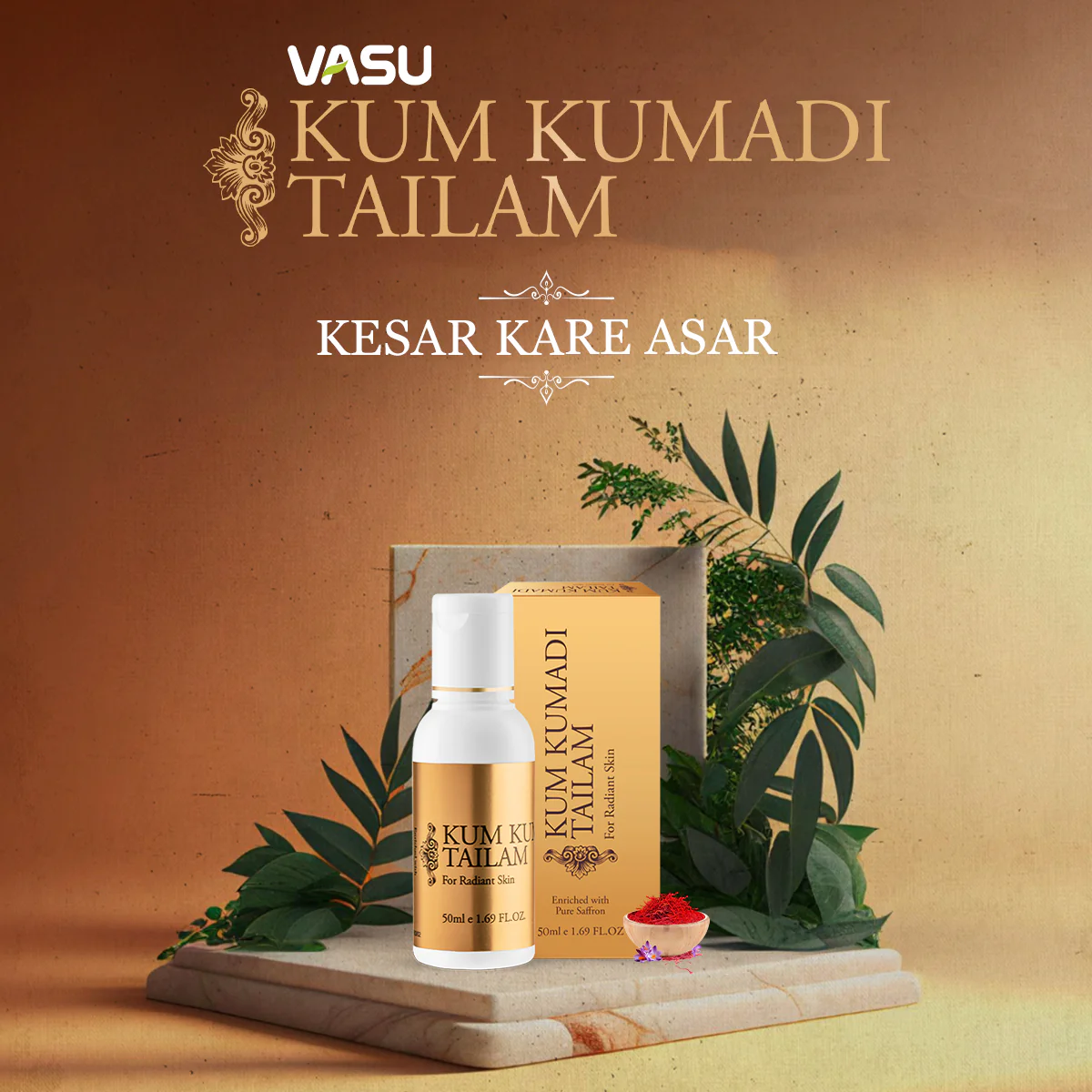 Vasu Kumkumadi Tailam - Enriched with 14 Powerful Herbs & Processed with Sesame Oil & Milk - For Natural Skin Glow - 100% Ayurvedic Oil For Young & Radiant Skin - Image 10