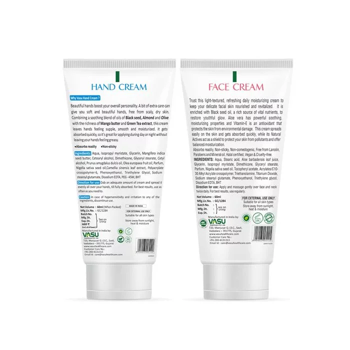 Vasu Naturals Face & Hand Cream - Enriched with Green Tea, Black Seed, Almond & Olive Oil - Soothes & Moisturizes Your Dry Skin and Promotes Healthy & Youthful Skin - Image 8