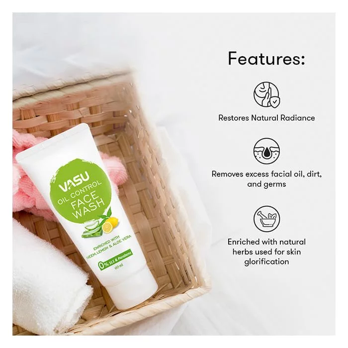 Vasu Oil Control Face Wash - 60ml (Pack of 3) - Image 4